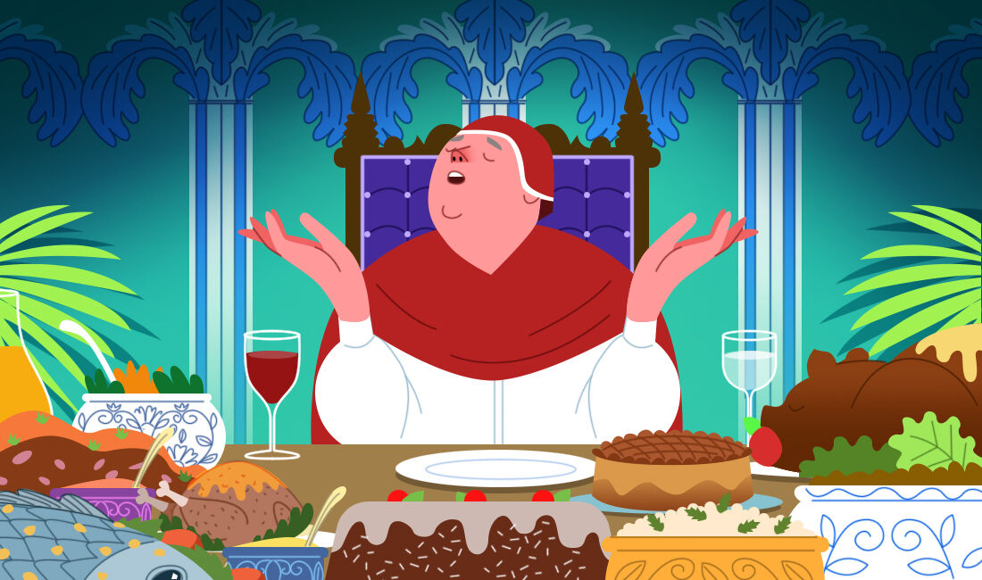 Os hábitos alimentares papais nem sempre foram austeros