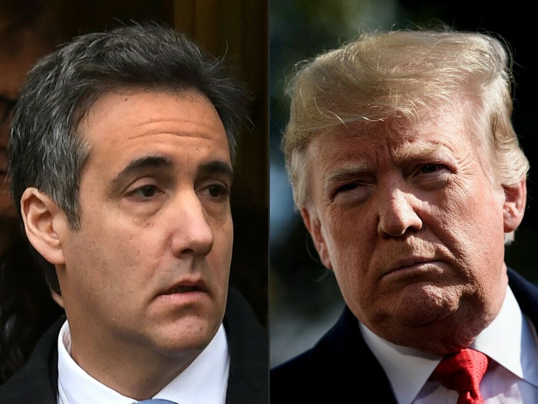 Michael Cohen (E) e Donald Trump (D)