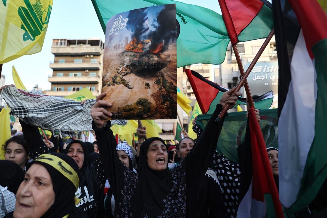 Protestos durante o conflito na Faixa de Gaza