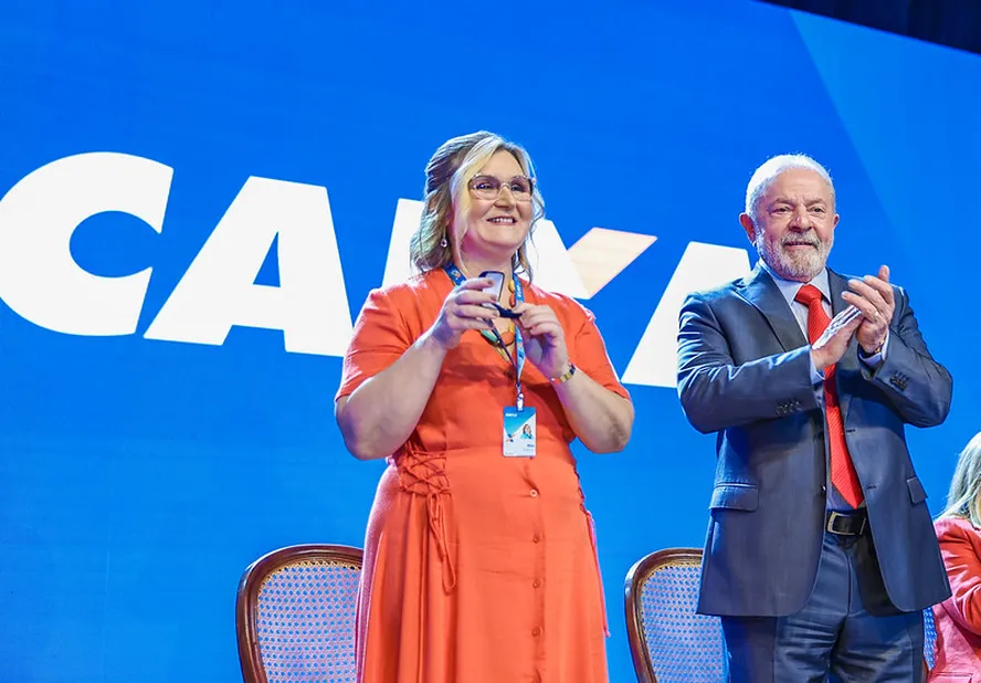 Presidente da República, Luiz Inácio Lula da Silva, durante cerimônia de posse da Presidenta da CAIXA, Rita Serrano. 