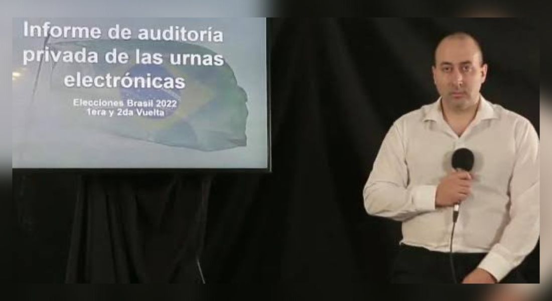 Live do consultor argentino Fernando Cerimedo com informações falsas sobre urnas brasileiras; Cerimedo em entrevista como estrategista de Javier Milei