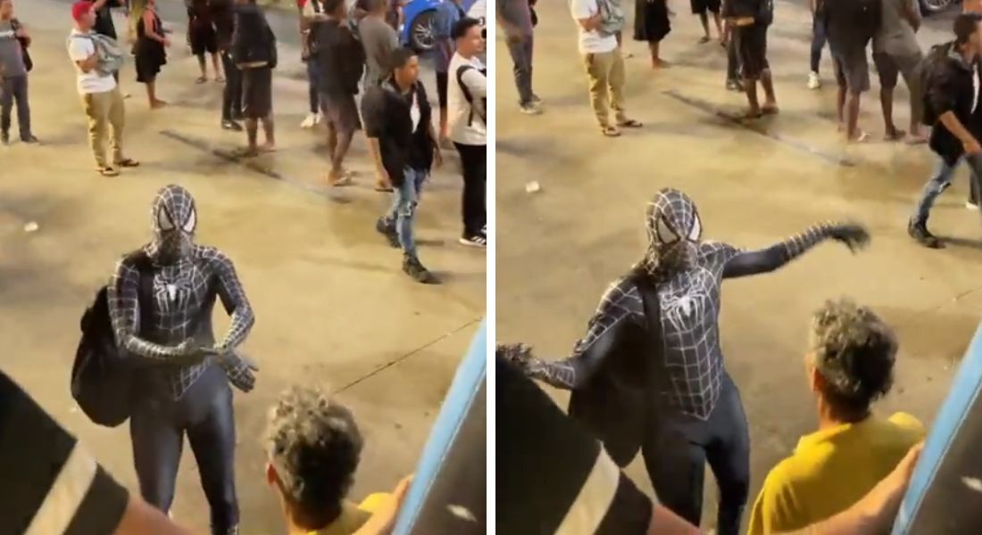 Vídeo do homem aranha viralizou nas redes sociais