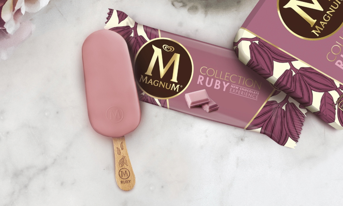 Magnum Ruby, com chocolate rosa, chega ao Brasil