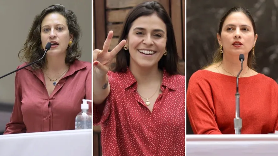 As deputadas estaduais Bella Gonçalves (PSOL), Lohanna França (PV) e Beatriz Cerqueira (PT) 