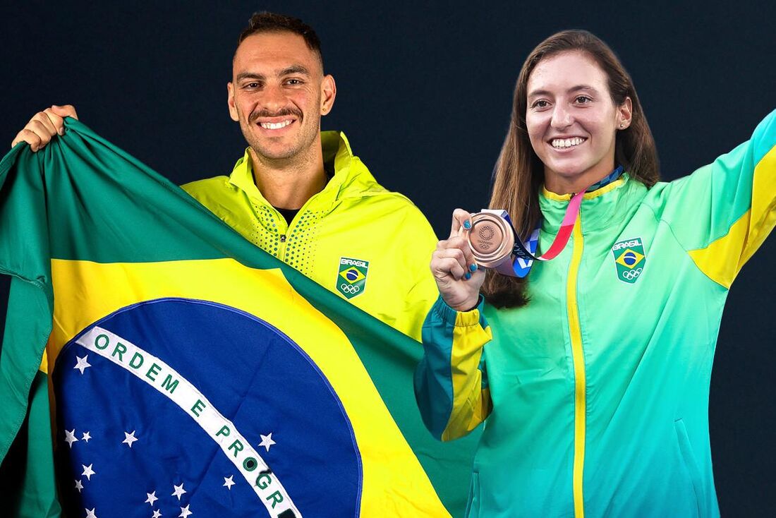 Medalhistas em Tóquio, Scheffer e Stefania terão a honra de carregar a bandeira brasileira 