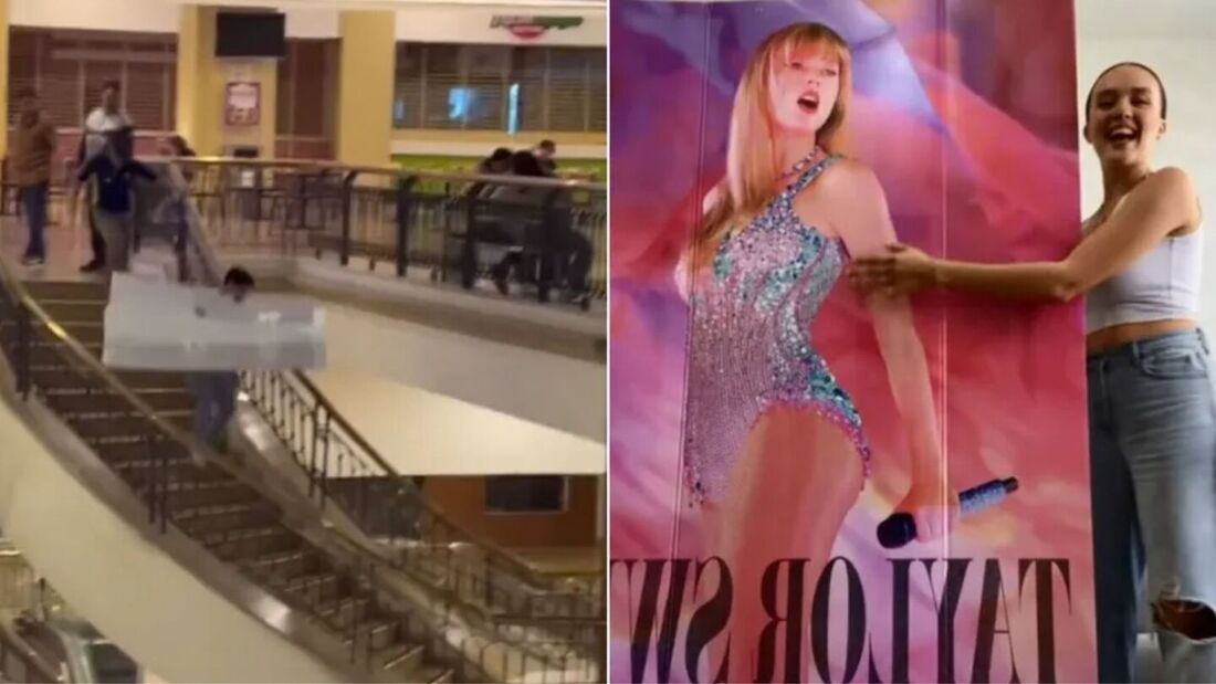 Jovem rouba cartaz de Taylor Swift para presentear namorado