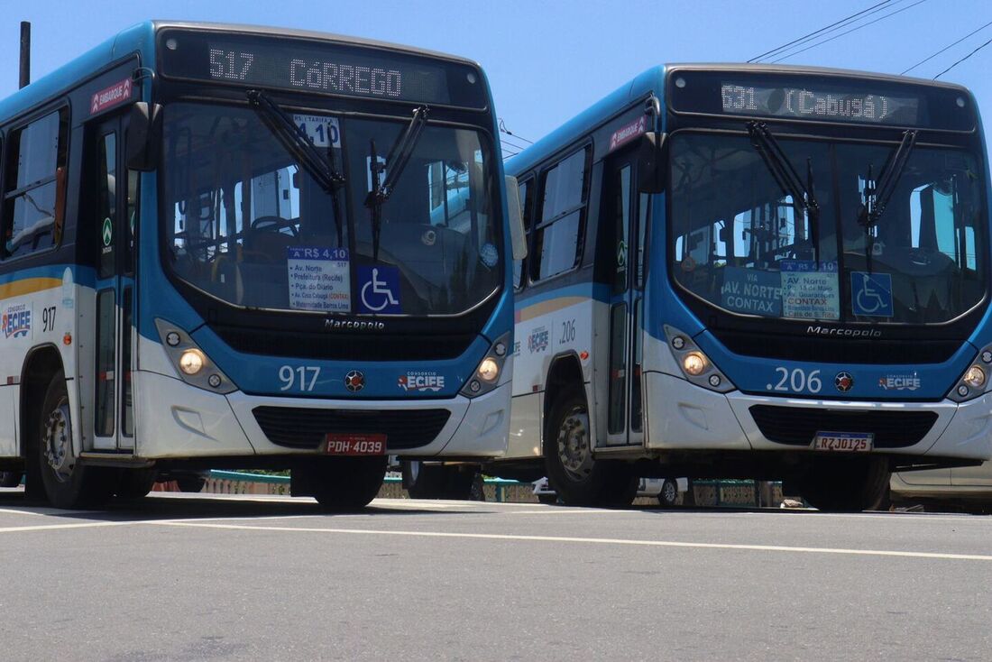 Movimentação de ônibus nas ruas do Recife