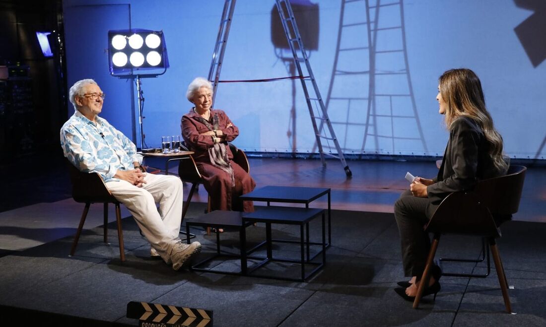 Cineasta Luiz Carlos Barreto e sua esposa, Lucy Barreto, em edição especial do programa Cine Resenha