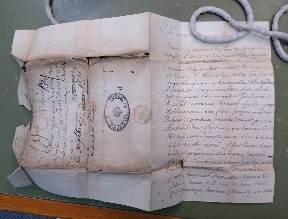 A Marinha Real britânica apreendeu as cartas durante a Guerra dos Sete Anos