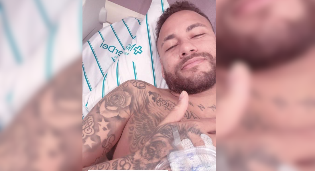 Neymar após cirurgia