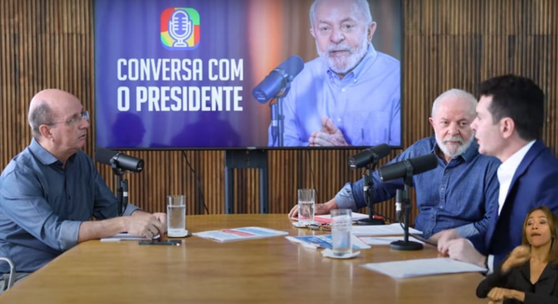 Lula e o ministro das Cidades, Jader Filho, em live semanal