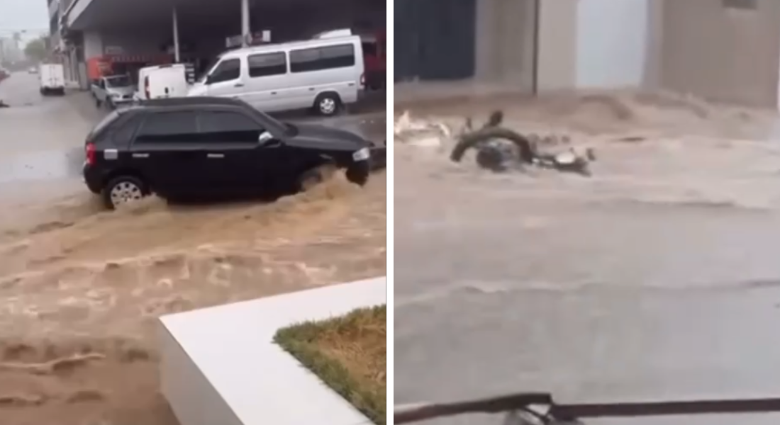 Enxurrada causou estragos na cidade