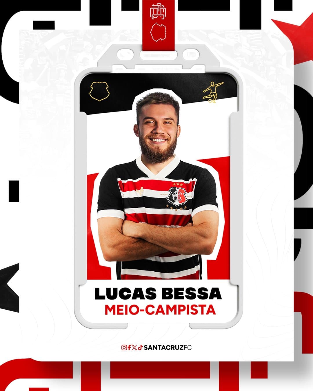 Lucas Bessa foi anunciado pelo Santa Cruz nesta sexta-feira (24)