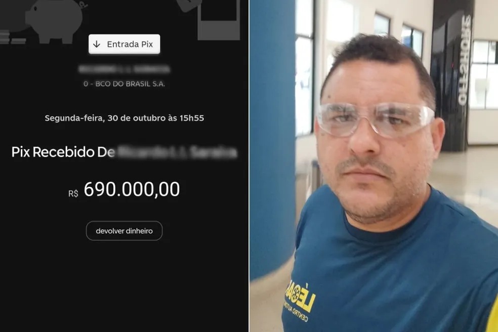 Lealdo dos Santos Souza recebeu R$ 690 mil por engano no Pix