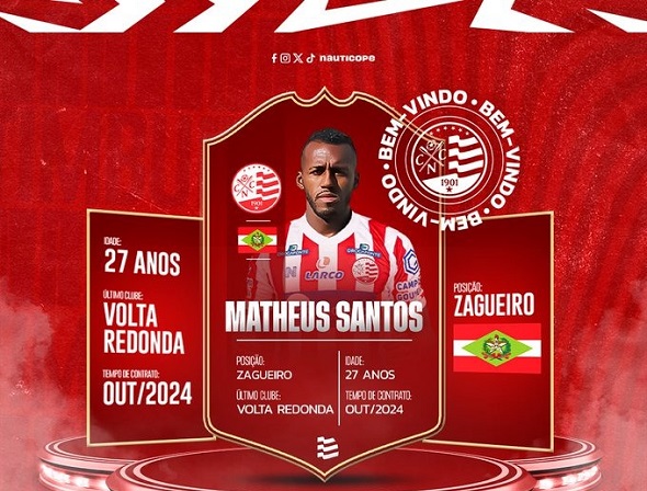 Matheus Santos, zagueiro do Náutico