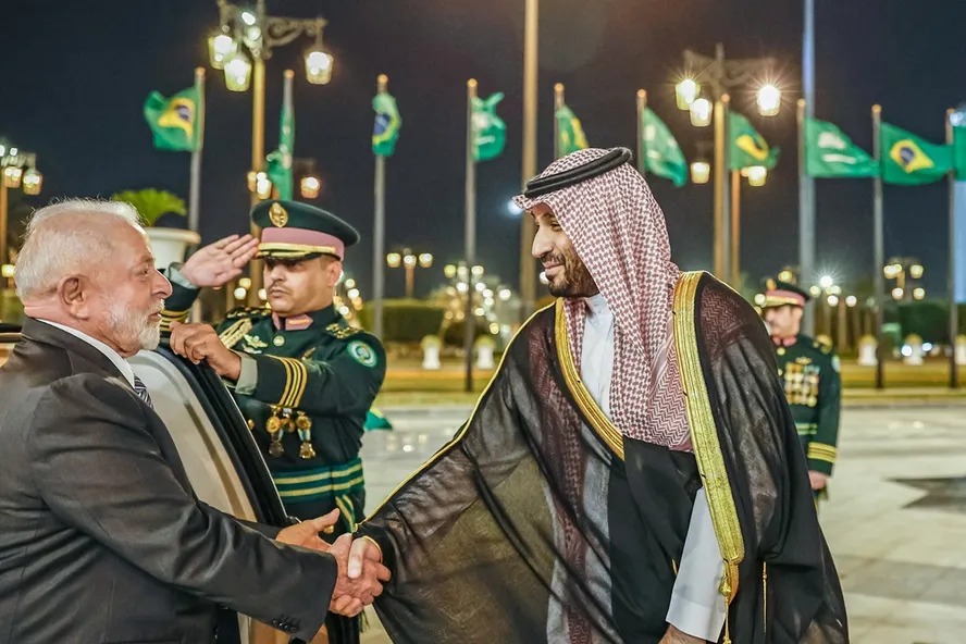 Lula e o príncipe saudita em Riad 