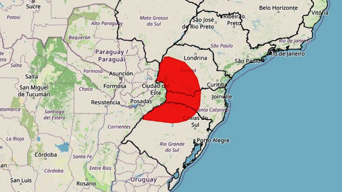 O alerta vermelho é o grau de risco mais elevado e revela grande perigo de ocorrências