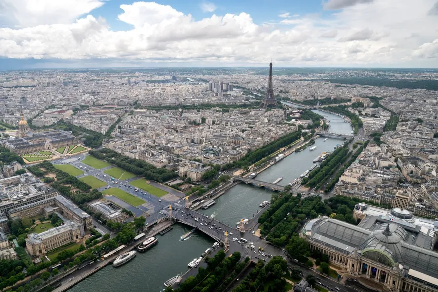 Imagem aérea de Paris 