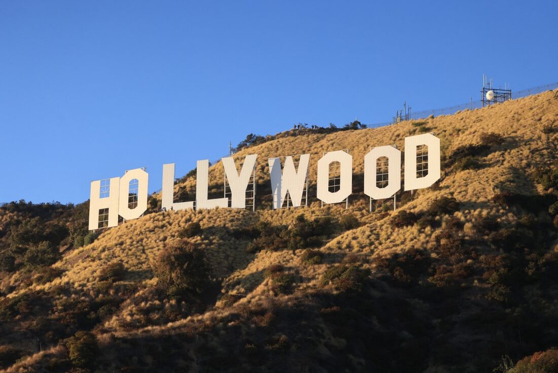 Vista aérea do letreiro de hollywood califórnia eua