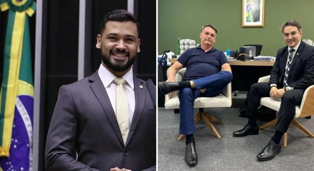 Samuel Viana; o ex-presidente Jair Bolsonaro em reunião com Tenente-Coronel Zucco
