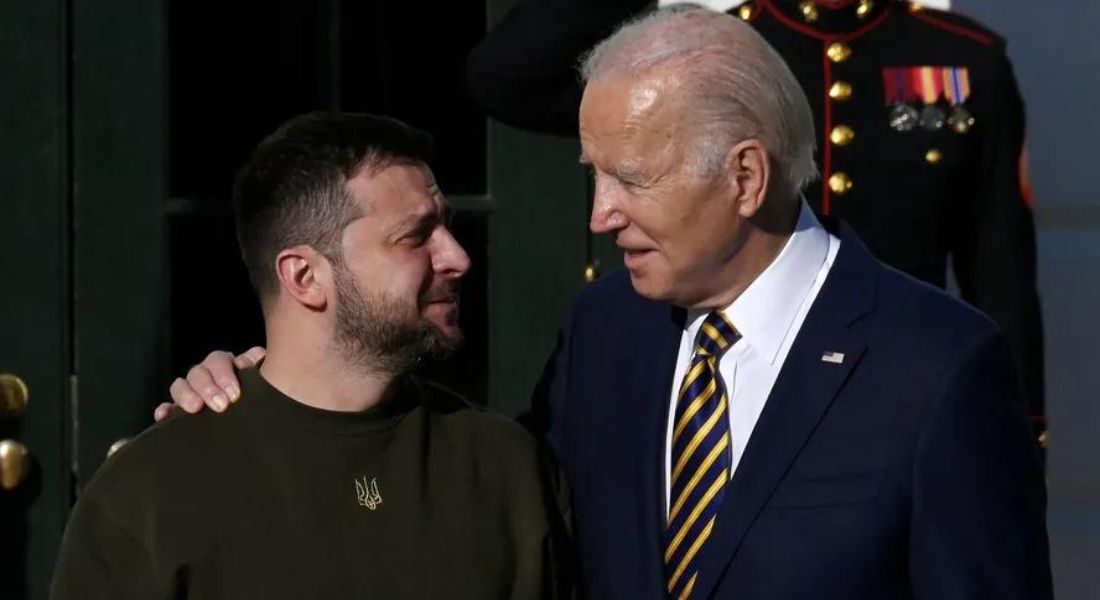 Joe Biden e Volodymyr Zelensky durante encontro na Casa Branca, em 2022