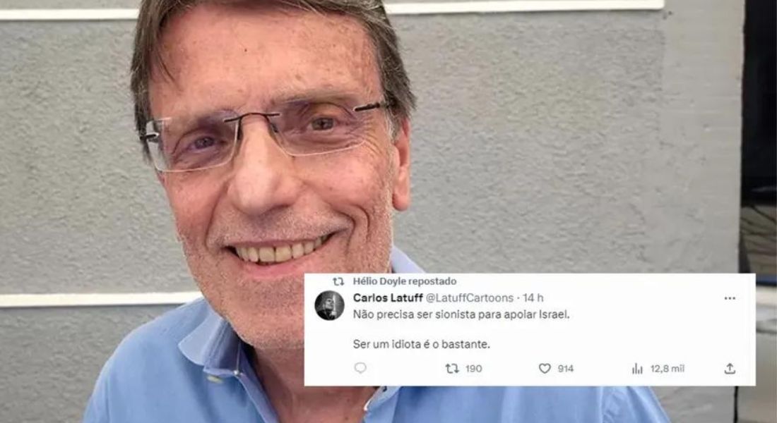 Helio Doyle reposta mensagem que diz que para apoiar Israel basta ser "um idiota"