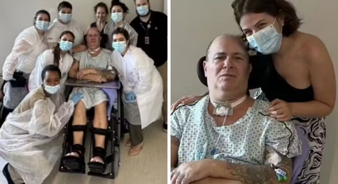 Mingau, do Ultraje a Rigor, com equipe no hospital e filhos