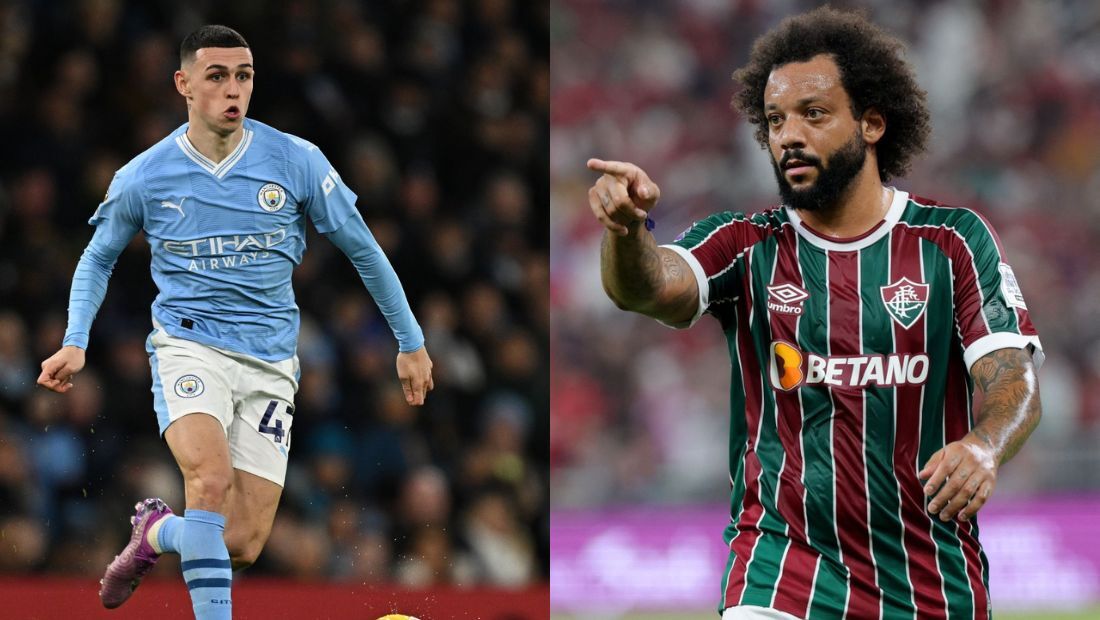 Phil Foden, jogador do City, e Marcelo, jogador do Fluminense