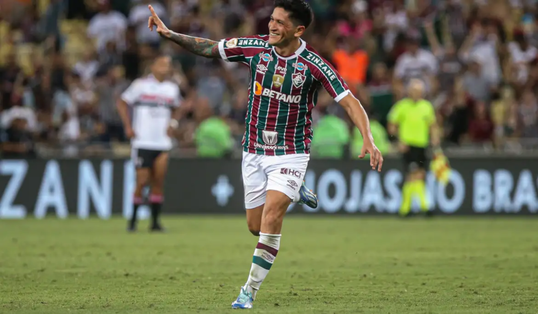 O argentino Germán Cano, no Fluminense