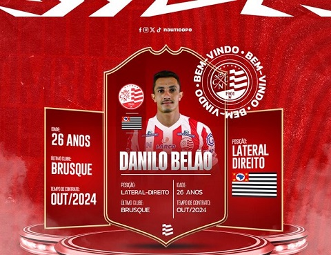 Danilo Belão, novo reforço do Náutico