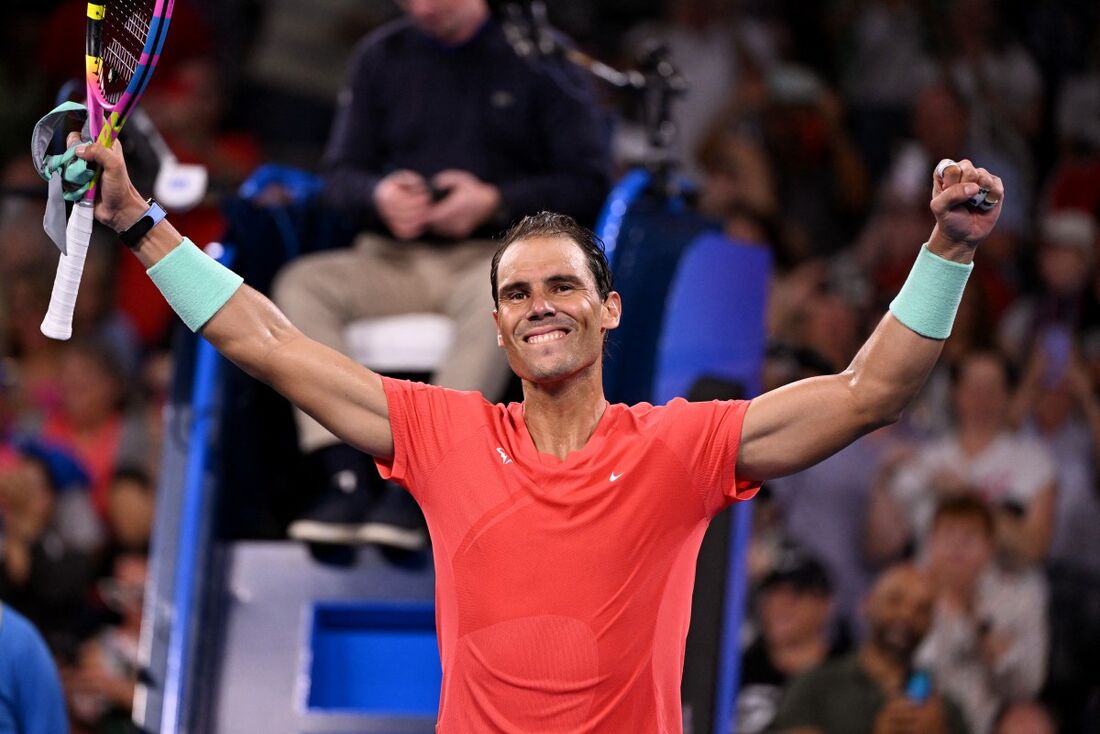 Rafael Nadal comemora vitória pelo Torneio de Brisbane