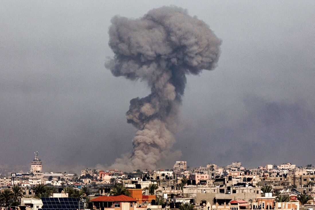 Explosão na cidade de Rafah, em Gaza