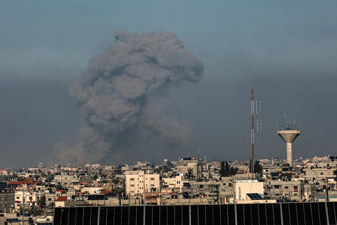 Explosão em Rafah, na Palestina