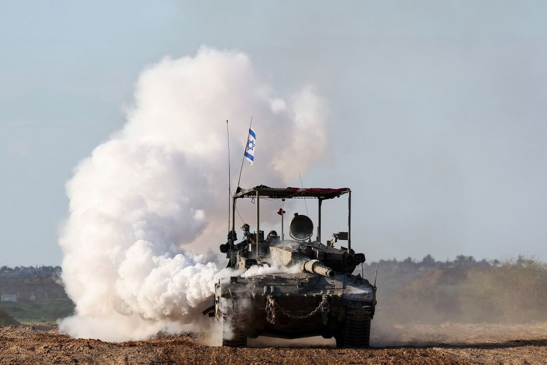 Tanque do exército israelense na Faixa de Gaza