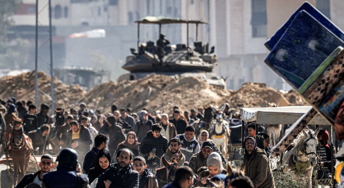 Tanque israelense no sul da Faixa de Gaza