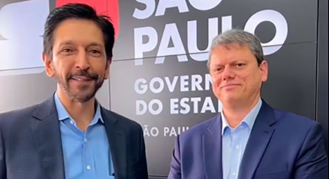 O prefeito de São Paulo, Ricardo Nunes, e o governador Tarcísio de Freitas