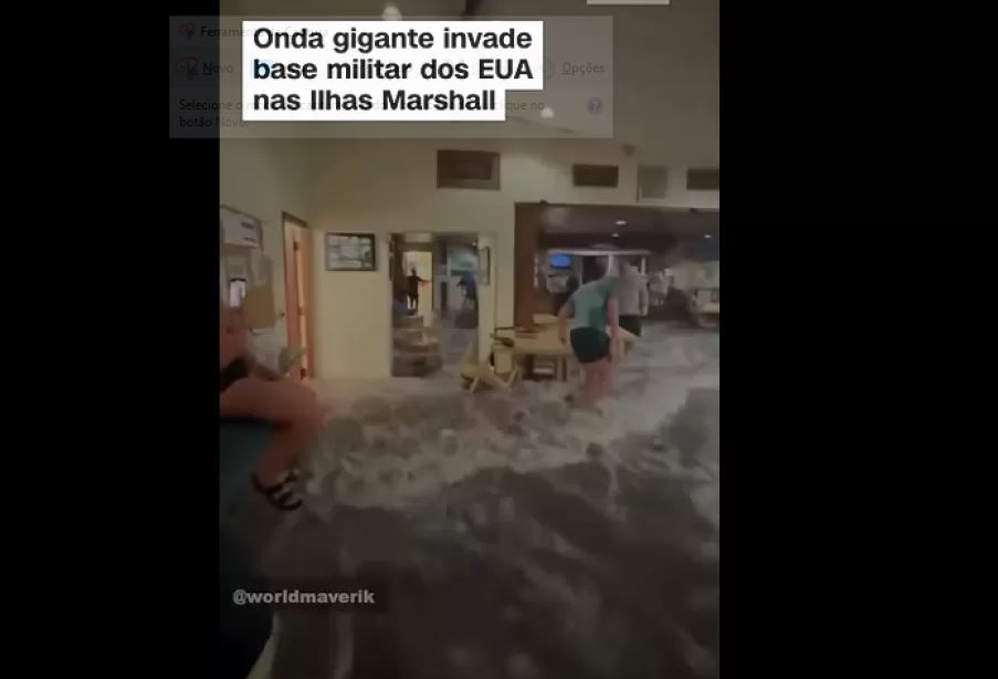 Base militar dos EUA nas Ilhas Marshall é inundada devido à onda gigante