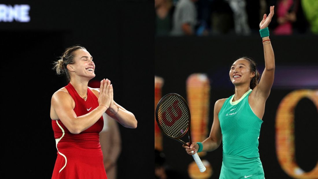 Sabalenka, à esquerda, e Zheng, à direita