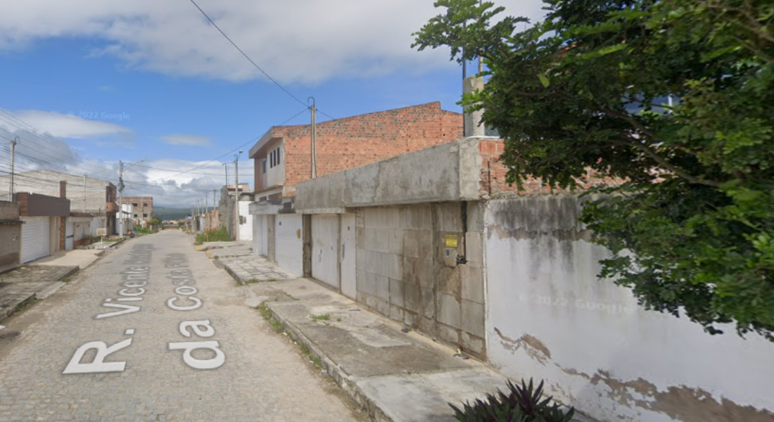 Rua onde aconteceu o crime, em Rendeiras, em Caruaru