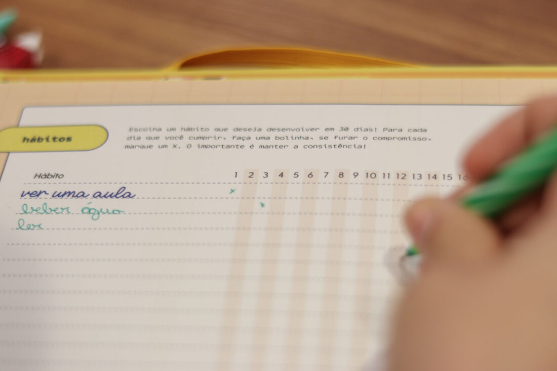 Controlador de hábitos, ferramenta disponível no planner, serve para auxiliar constância em atividades diárias