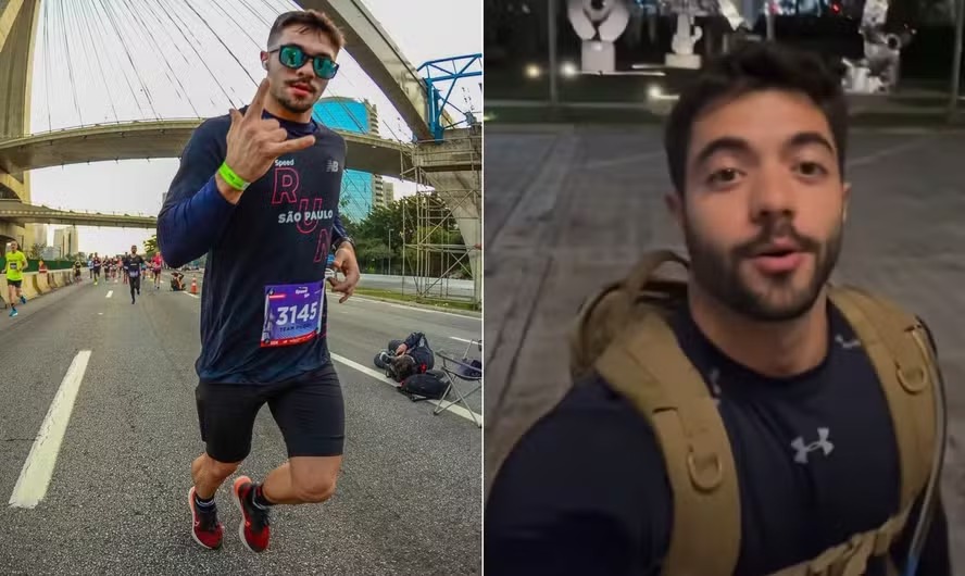 Arthur Kenzo corre 20 quilômetros da faculdade que estuda, em Higienópolis, até sua casa, em Osasco