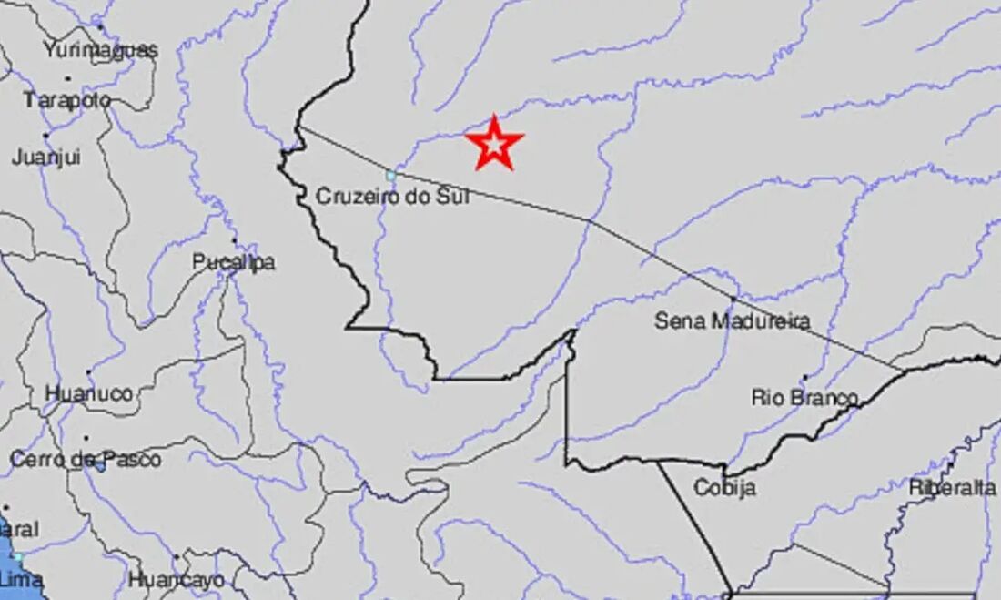 Mapa mostra onde aconteceu o tremor