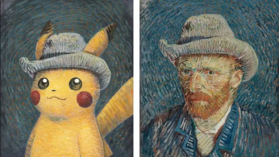 Cartaz promocional da exposição Museu Pikachu x Van Gogh 