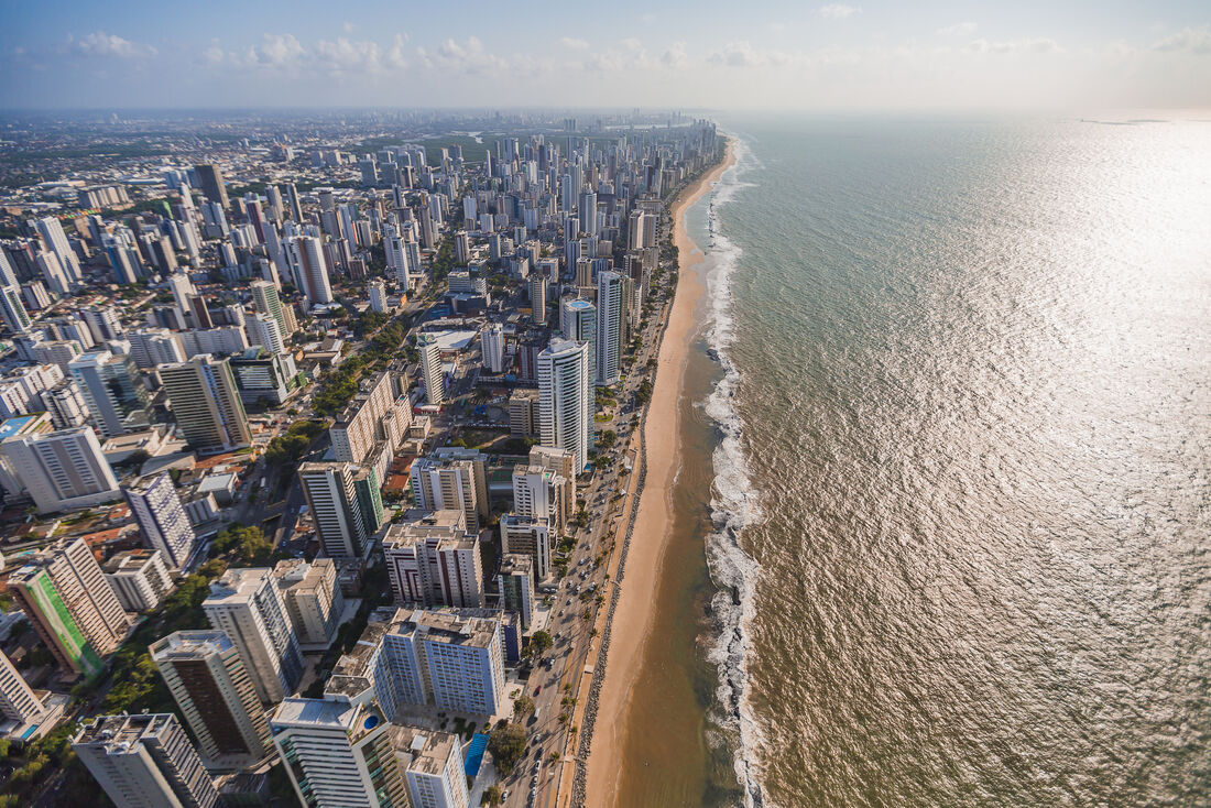 Vista aérea do bairro de Boa Viagem. 