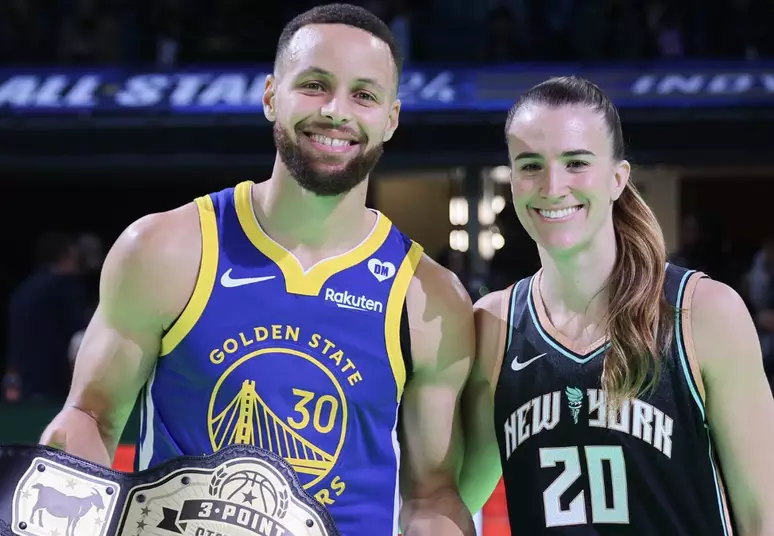 Stephen Curry venceu o desafio contra Sabrina Ionescu no All-Star 