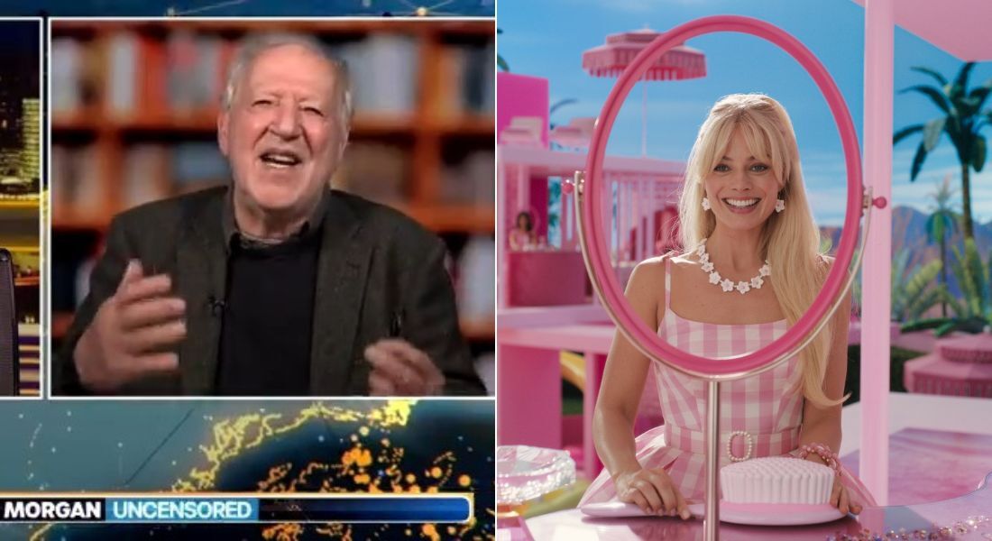 Werner Herzog (à esq) e Margot Robbie em "Barbie"