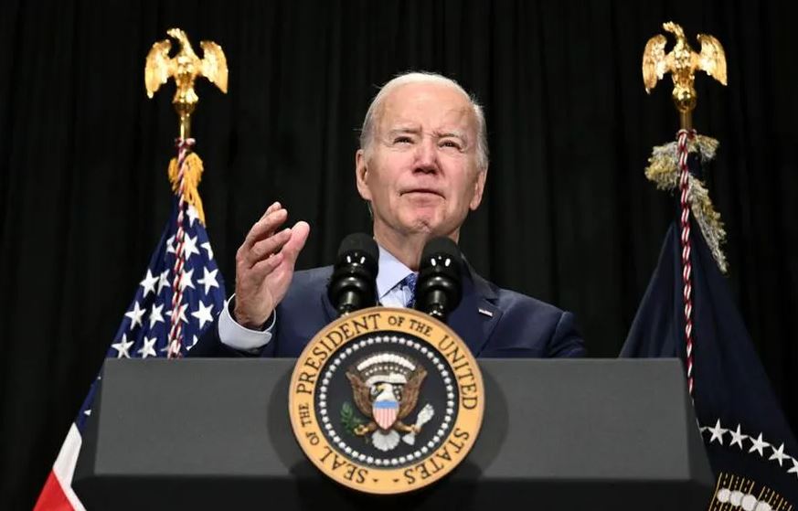 O presidente dos EUA, Joe Biden, durante discurso sobre a libertação de reféns de Gaza, em Nantucket, Massachusetts