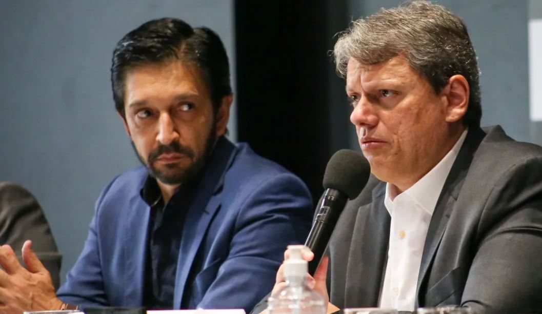 O prefeito de São Paulo, Ricardo Nunes (MDB), e o governador de São Paulo, Tarcísio de Freitas (Republicanos) 