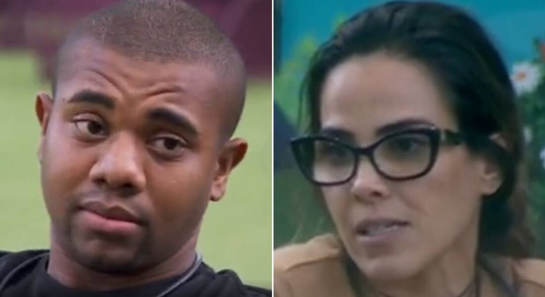 Davi e Wanessa Camargo conversam na área externa da casa