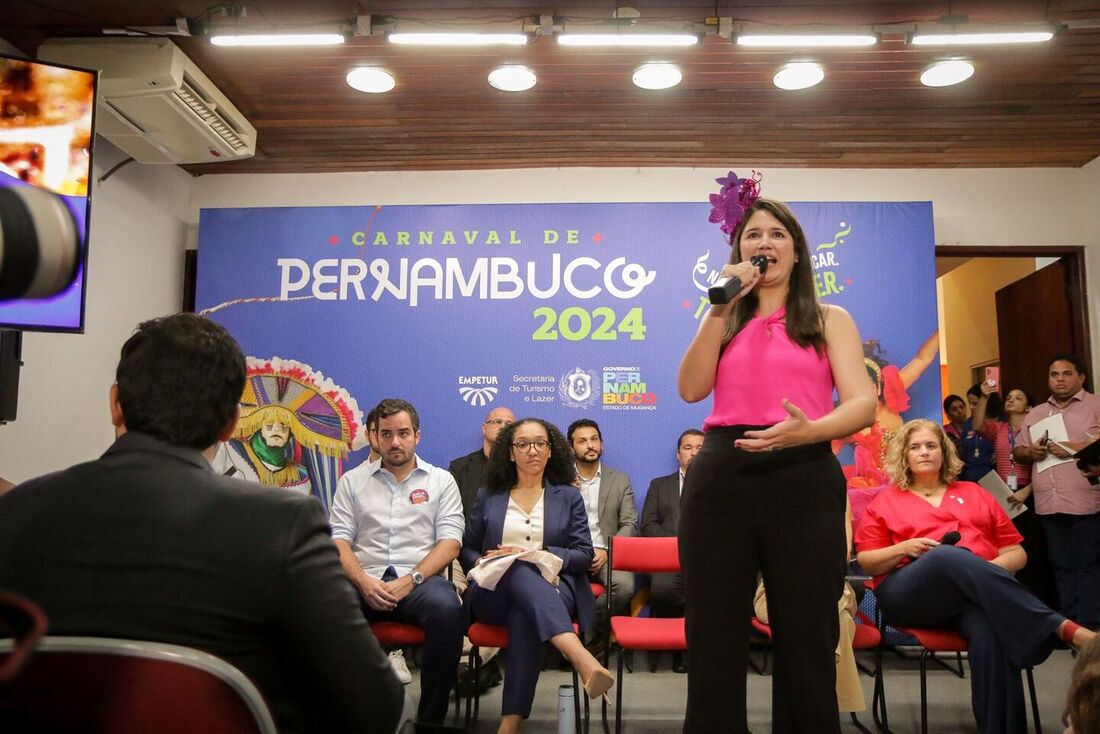 Coletiva de imprensa do Governo de PE sobre as ações do Carnaval 2024. Foto: 